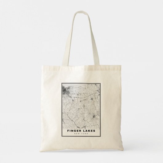 Finger Lakes Map Tote Bag (Achterkant)