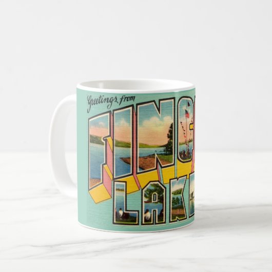 Finger Lakes New York Begroetingsmok Koffiemok (Voorkant links)