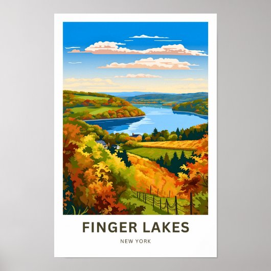 Finger Lakes Reisprint New York Poster (Voorkant)