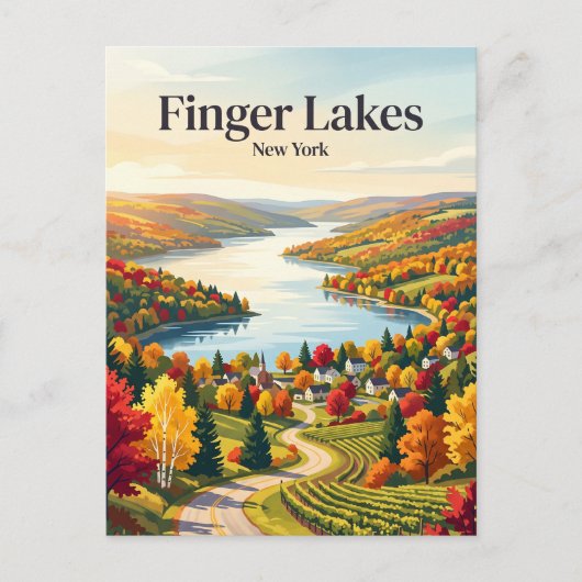 Finger Lakes USA Briefkaart (Voorkant)