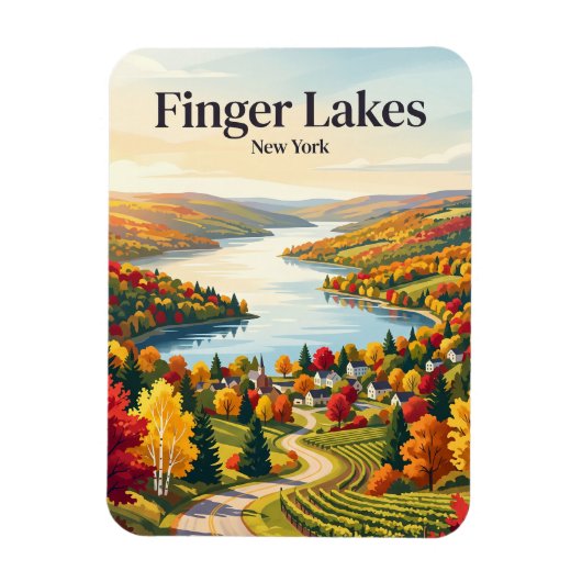 Finger Lakes USA Magneet (Verticaal)