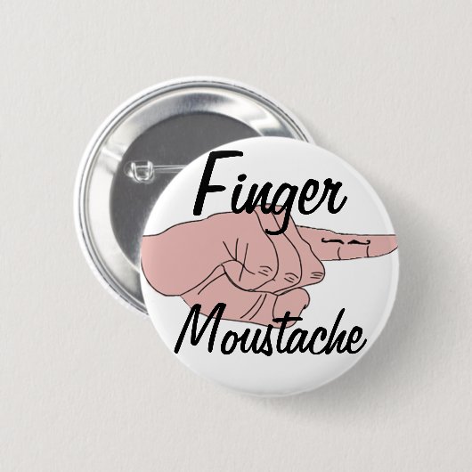Finger Mustache Button (Voorkant /achterkant)