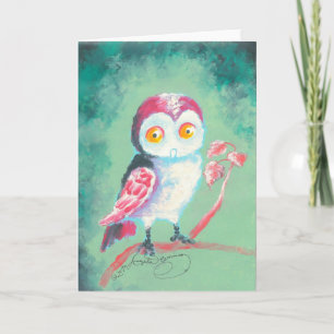 Finger Painted Uil Art Wenskaart Kaart