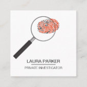 Finger Print Investigator Security Detective Vierkante Visitekaartje (Voorkant)