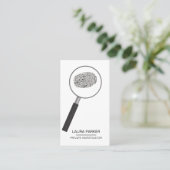 Finger Print Private Investigator Rechercheur Visitekaartje (Staand voorkant)