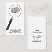 Finger Print Private Investigator Rechercheur Visitekaartje (Voorkant / Achterkant)