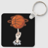 Finger Spin Basketbal Speler Opleiding Tricks Ball Sleutelhanger (Achterkant)