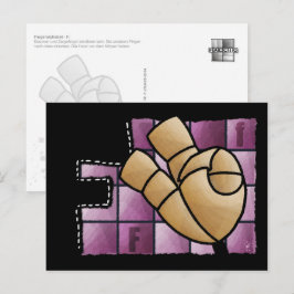 Fingeralphabet F Briefkaart