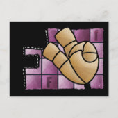 Fingeralphabet F Briefkaart (Voorkant)