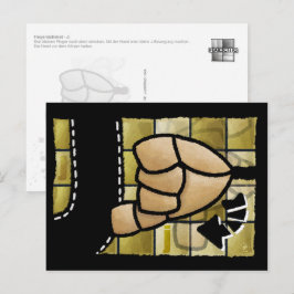 Fingeralphabet J Briefkaart