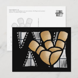 Fingeralphabet W Briefkaart