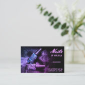 Fingernail Polish en Glitter Nail Artist Manicure Visitekaartje (Staand voorkant)