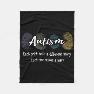 Fingerprint Autism4  Fleece Deken