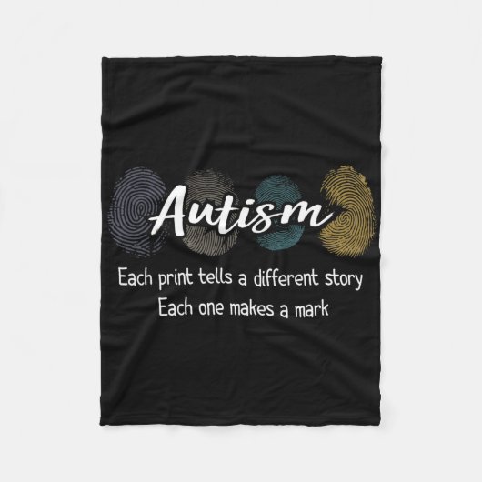 Fingerprint Autism4  Fleece Deken (Voorkant)