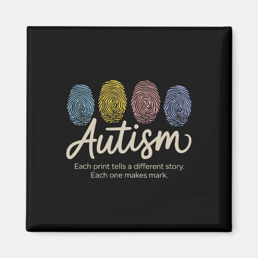 Fingerprint Autism5  Magneet (Voorkant)