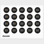 Fingerprint Autism5  Ronde Sticker (Vel)