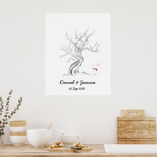 Fingerprint de boomduimafdrukstructuur van het gas poster (Keuken)