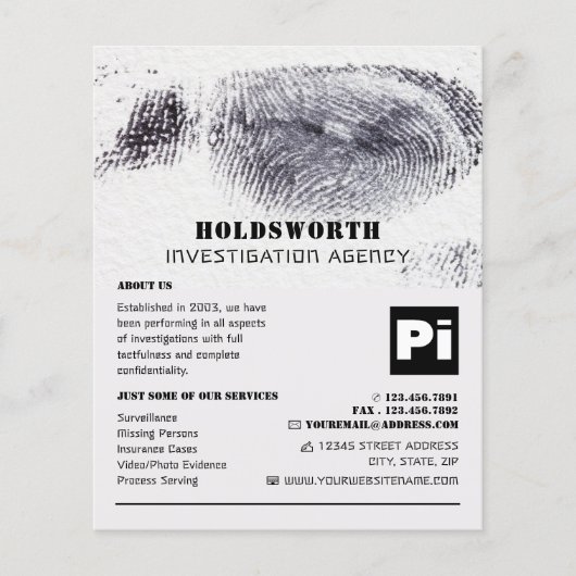 Fingerprint Design, privé rechercheur Flyer (Voorkant)