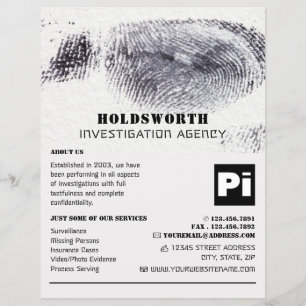 Fingerprint Design, privé rechercheur Flyer