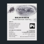 Fingerprint Design, privé rechercheur Flyer<br><div class="desc">Fingerprint Design,  privédetective Investigator Flyer bij de Visitekaartje winkel.</div>