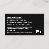 Fingerprint Design, privé rechercheur Visitekaartje (Achterkant)