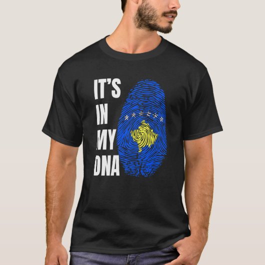 Fingerprint DNA Biometry Cosovarian Flag Kosovo   T-shirt (Voorkant)