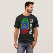 Fingerprint DNA Biometry Flag Ethiopia T-shirt (Voorkant volledig)