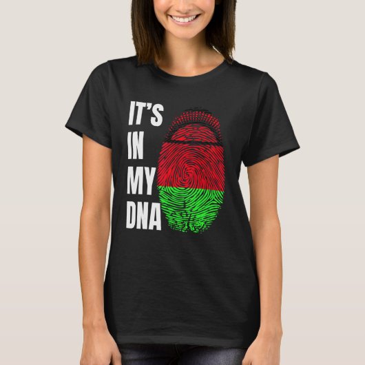 Fingerprint DNA Biometry Flag Malawi T-shirt (Voorkant)