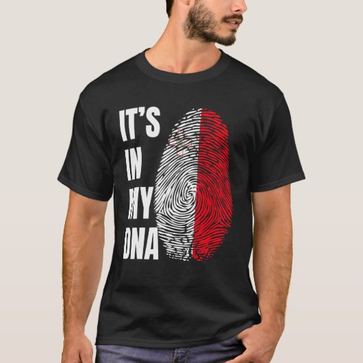 Fingerprint DNA Biometry Flag Malta T-shirt (Voorkant)