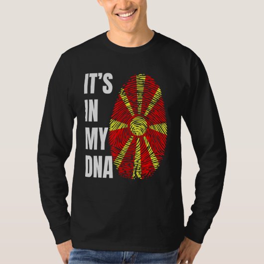 Fingerprint DNA Biometry Flag North Macedonia T-shirt (Voorkant)