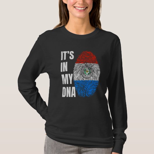 Fingerprint DNA Biometry Flag Paraguay T-shirt (Voorkant)