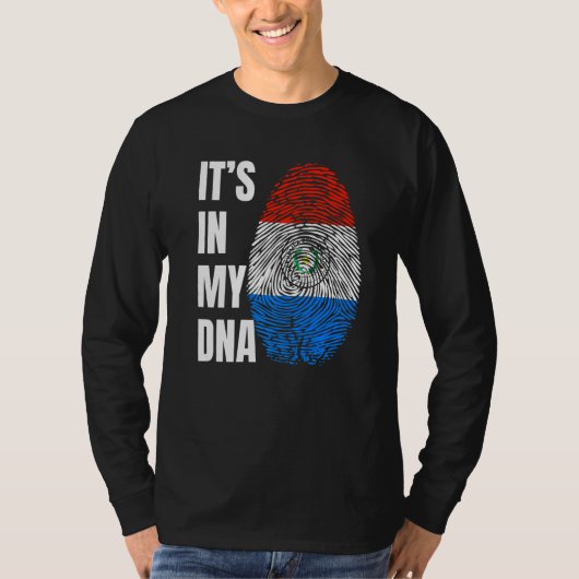Fingerprint DNA Biometry Flag Paraguay   T-shirt (Voorkant)