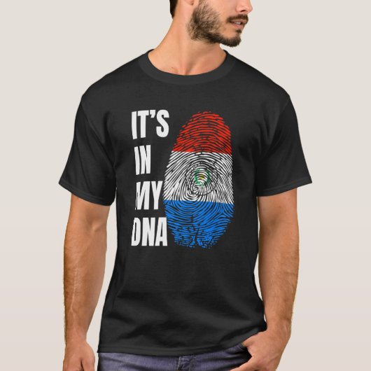 Fingerprint DNA Biometry Flag Paraguay   T-shirt (Voorkant)