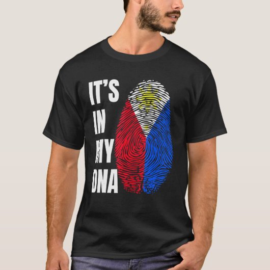 Fingerprint DNA Biometry Flag Philippines T-shirt (Voorkant)