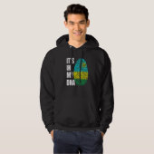Fingerprint DNA Biometry Flag Rwanda Hoodie (Voorkant volledig)