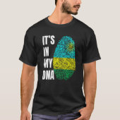 Fingerprint DNA Biometry Flag Rwanda T-shirt (Voorkant)