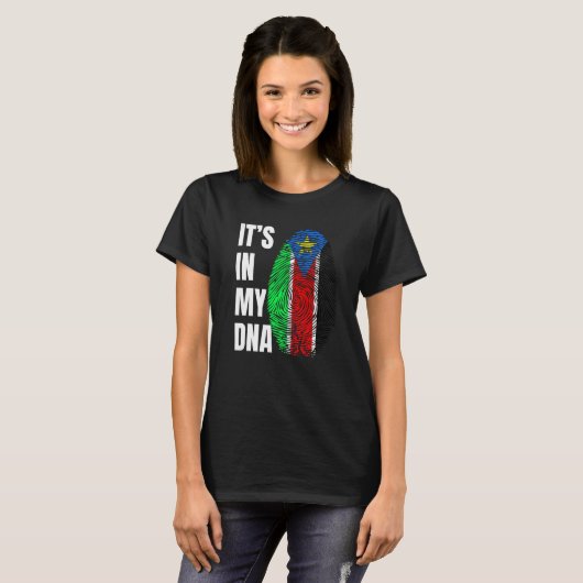 Fingerprint DNA Biometry Flag South Sudan   T-shirt (Voorkant volledig)
