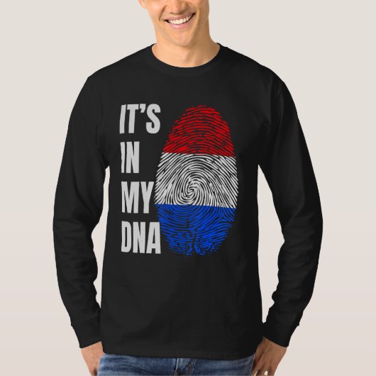 Fingerprint DNA Biometry Holland Flag Netherlands T-shirt (Voorkant)