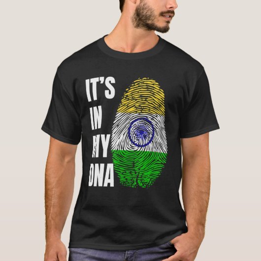 Fingerprint DNA Biometry Indian Flag India T-shirt (Voorkant)