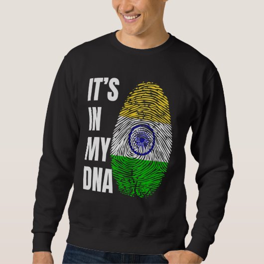 Fingerprint DNA Biometry Indian Flag India Trui (Voorkant)