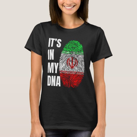Fingerprint DNA Biometry Iranian Flag Iran T-shirt (Voorkant)