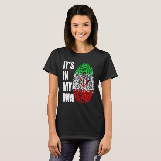 Fingerprint DNA Biometry Iranian Flag Iran T-shirt (Voorkant volledig)