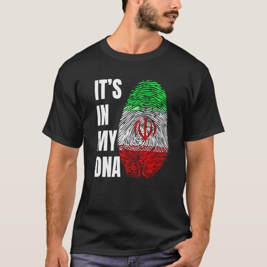 Fingerprint DNA Biometry Iranian Flag Iran   T-shirt (Voorkant)