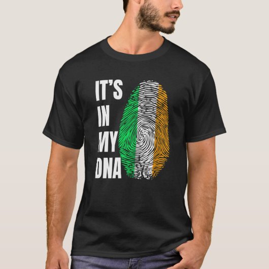 Fingerprint DNA Biometry Irish Flag Ireland   T-shirt (Voorkant)