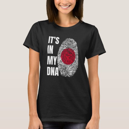 Fingerprint DNA Biometry Japanese Flag Japan T-shirt (Voorkant)