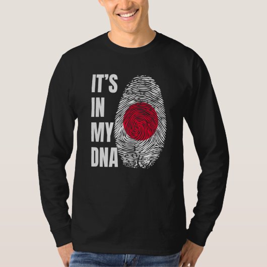 Fingerprint DNA Biometry Japanese Flag Japan T-shirt (Voorkant)