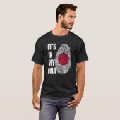 Fingerprint DNA Biometry Japanese Flag Japan T-shirt (Voorkant volledig)