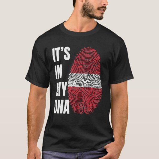 Fingerprint DNA Biometry Latvia Flag T-shirt (Voorkant)