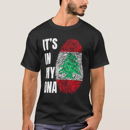 Fingerprint DNA Biometry Lebanese Flag Lebanon T-shirt (Voorkant)