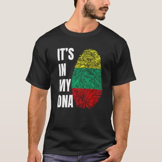 Fingerprint DNA Biometry Lithuanian Flag Lithuania T-shirt (Voorkant)